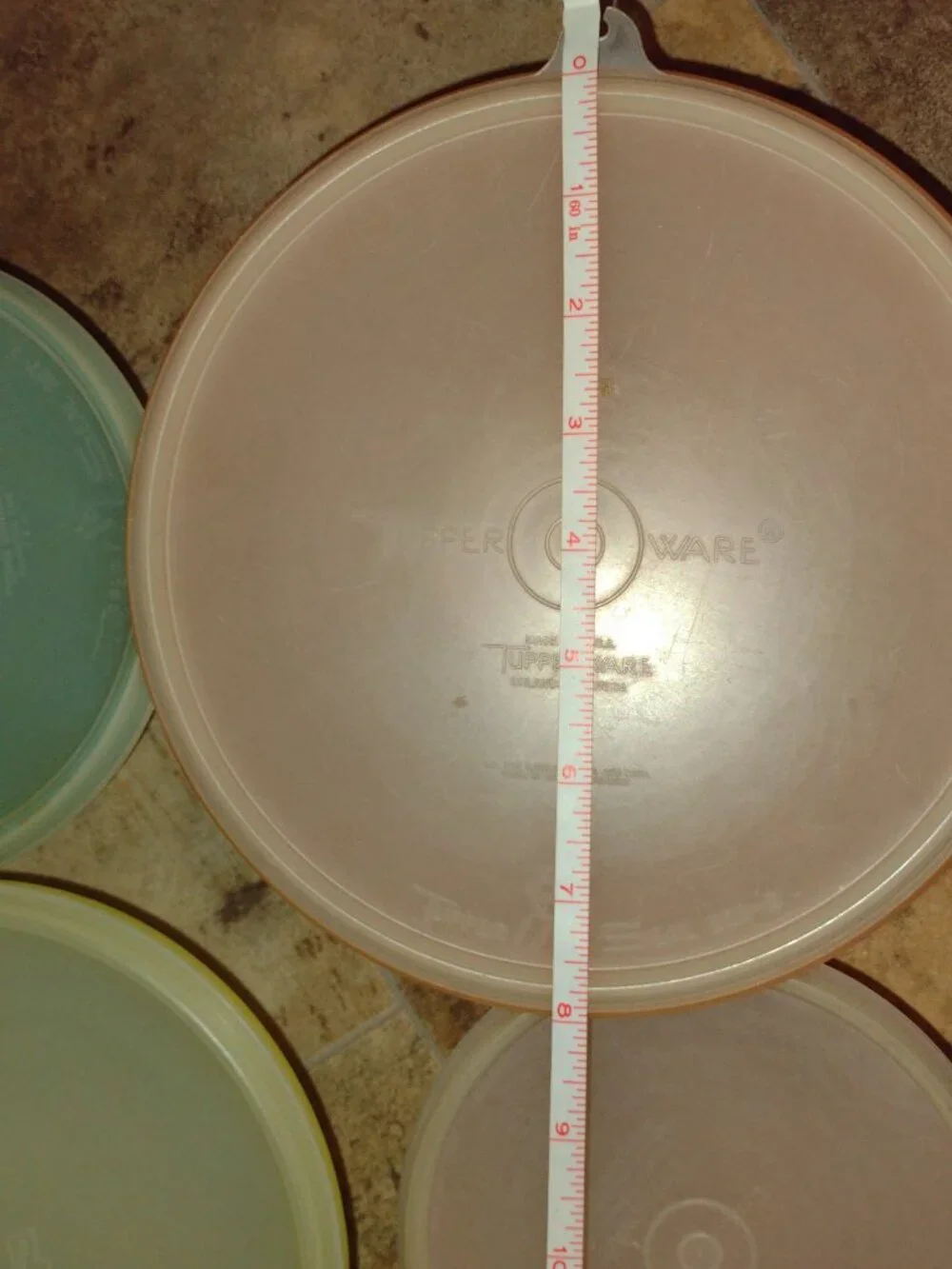 1960s Tupperware Set of 5 Colored Nesting Bowls with Lids and Baking Mat